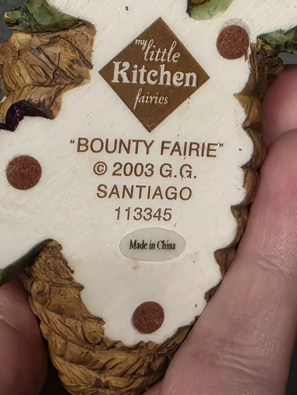 Little Kitchen Fairies- Bounty Fairie- cornucopia - 2003